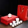 10 household Kung Fu tea set sets, high-white porcelain blue-and-white tea sets, one business gift