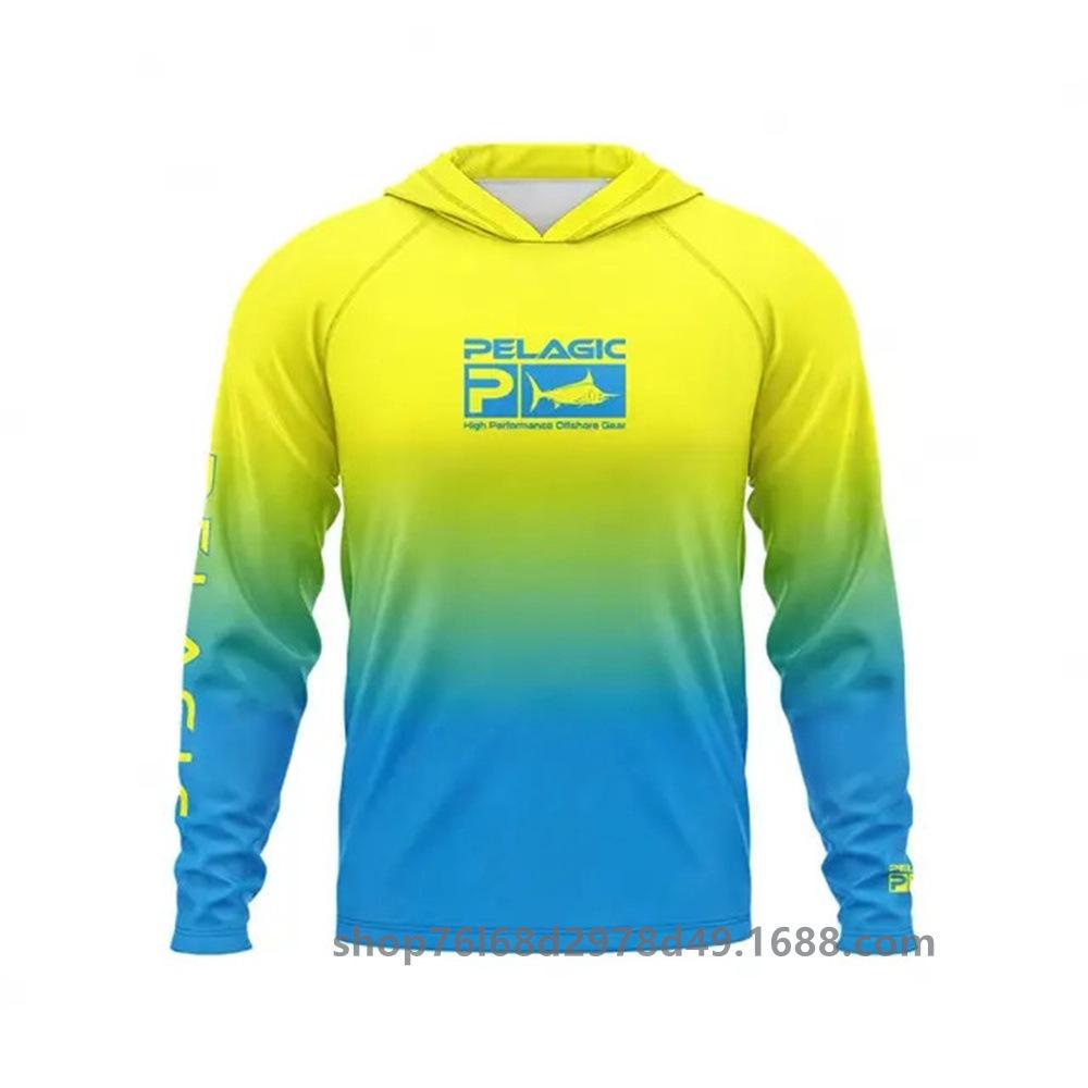 Pelagic fishing suit UPF50 long-sleeved T-shirt hoodie quick-drying breathable sunscreen supports customization