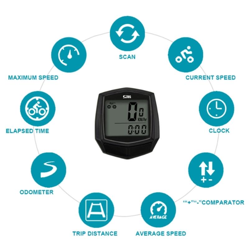 Счетчик скорости Кодовая таблица Велосипедные спидометры Одометры Велосипедный счетчик скорости для долговечности Велосипедный аксессуар