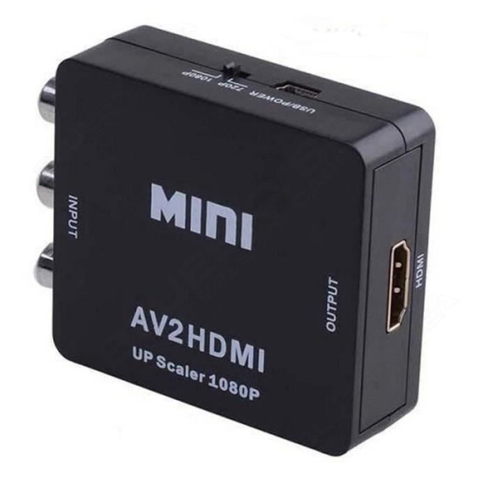WY08482-Mini AV2HDMI Convertisseur Vidéo Adaptateur HD 720-1080p UP Scaler