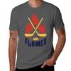 Flames Hockey v01 TShirt Fashion Casual Short Sleeve Top TShirt