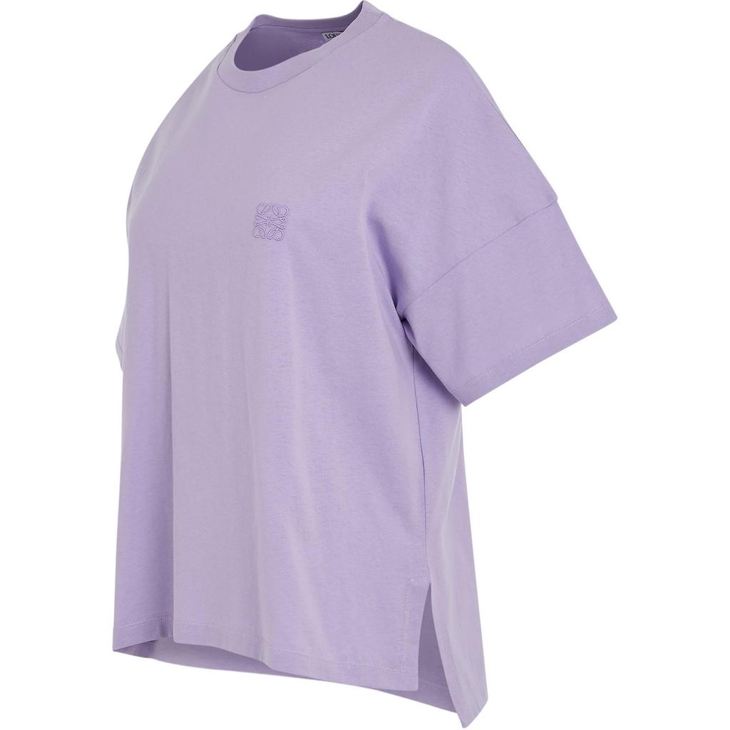 LOEWE T Shirts Women's Purple Crew Neck Thin Straight Fit S359Y22X58-5877