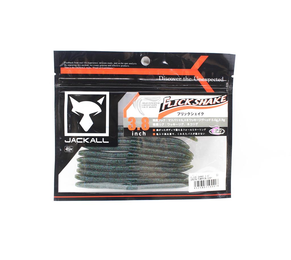 Jackall Мягкая приманка Flick Shake 3,8 дюйма, зеленый бычок-тыква (4418)