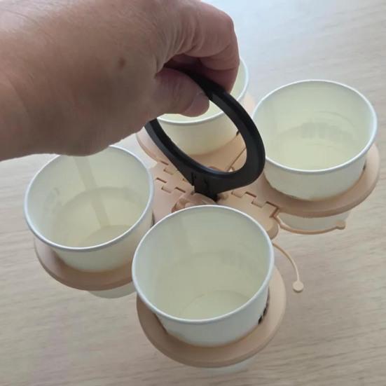 Складной подстаканник на 4 чашки, поднос-бабочка, переносчик для напитков, портативный держатель для напитков разных размеров для фестивалей, спорта, кемпинга