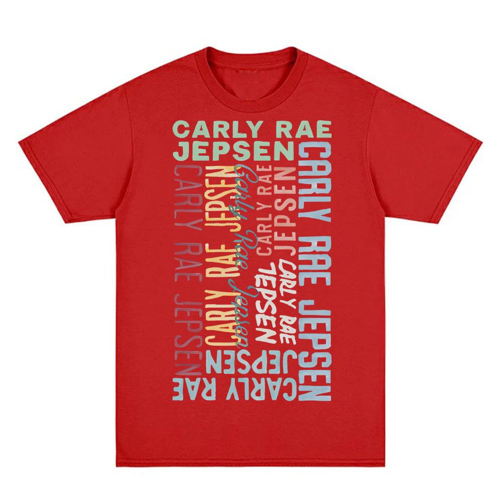 Футболки Carly Rae Jepsen 2025 Лето Рок Рукав Оверсайз 100%Хлопок Мягкая Одежда Круглый Вырез Высокое Качество Camiseta Hombre
