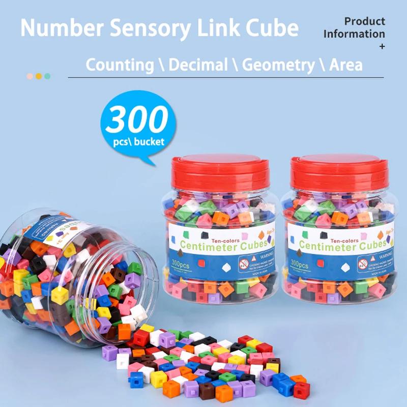 Linking Cubes Montessori Math Toys Number Blocks Learning Decimal Counter Teaching Aids Sensory Educational Toy for Children