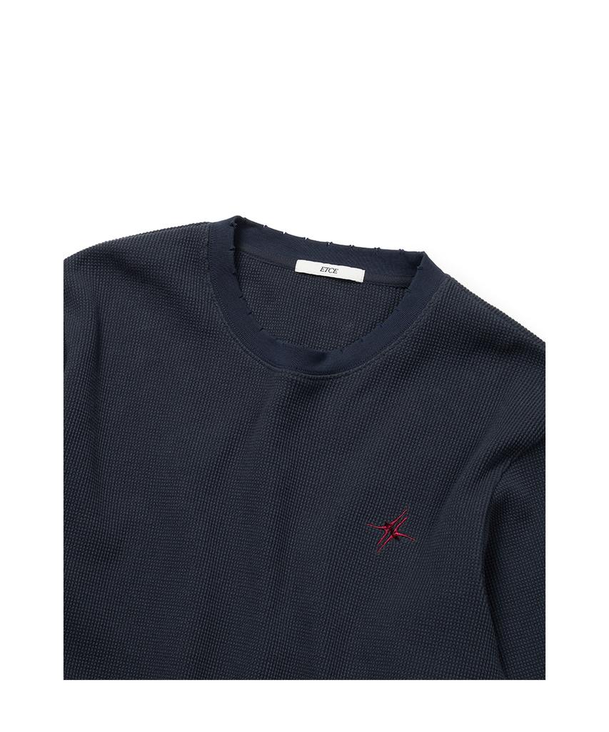 ETCE Signature Logo Waffle L/S Tee (Navy)