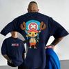 Plus Size One Piece Anime Printed Men and Women Tshirt Casual Parent Child Top Fashion Harajuku Style Summer Street Wear Y2K