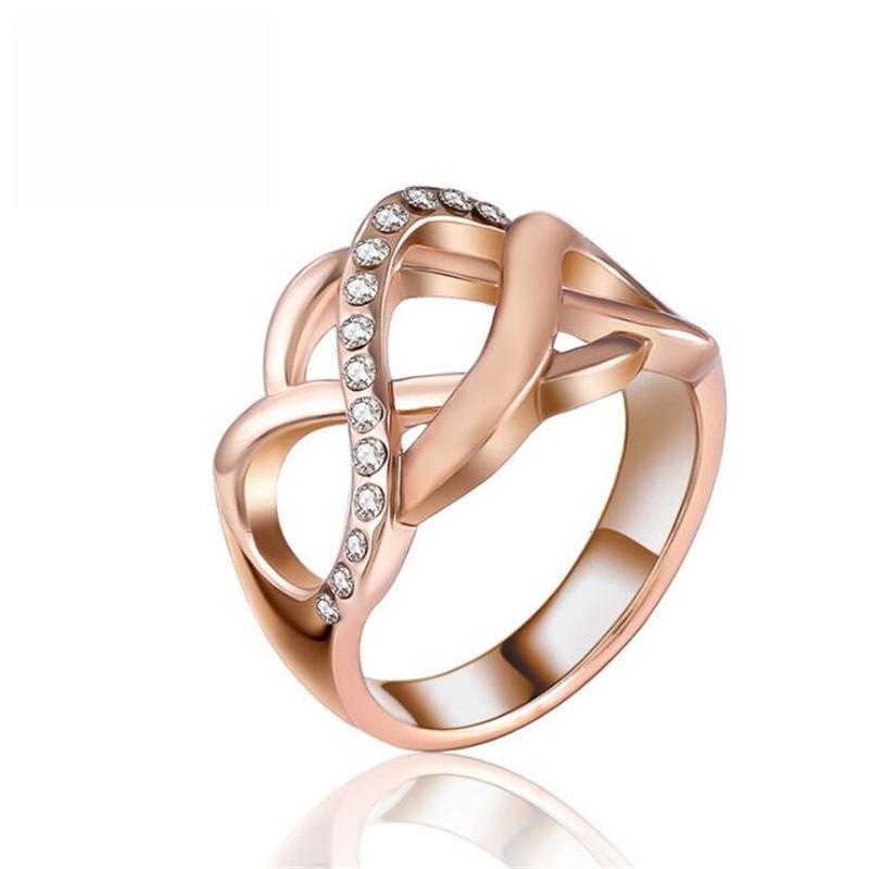 Ring Hollow-out Cross Inlaid Rhinestones