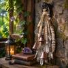 Exotic Bedroom Hanging Ornaments Witch Door Bell Decoration, Boho Sun Catchers, Retro Wind Chime, Pentagram Star Moon Handmade Feather Pendants