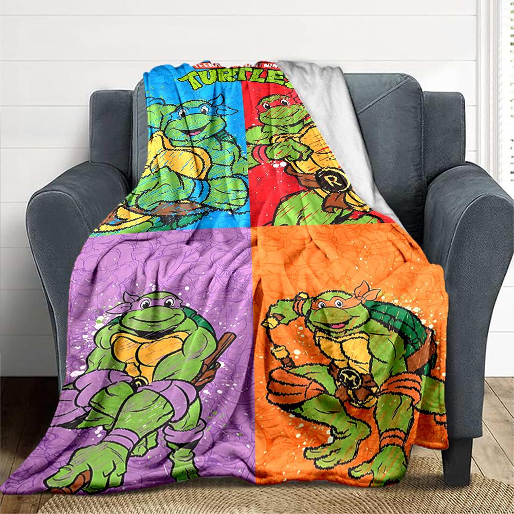 1 шт. Черепашки-ниндзя TMNT Уютное одеяло с принтом Легкое теплое фланелевое плед для дивана, кровати, гостиной