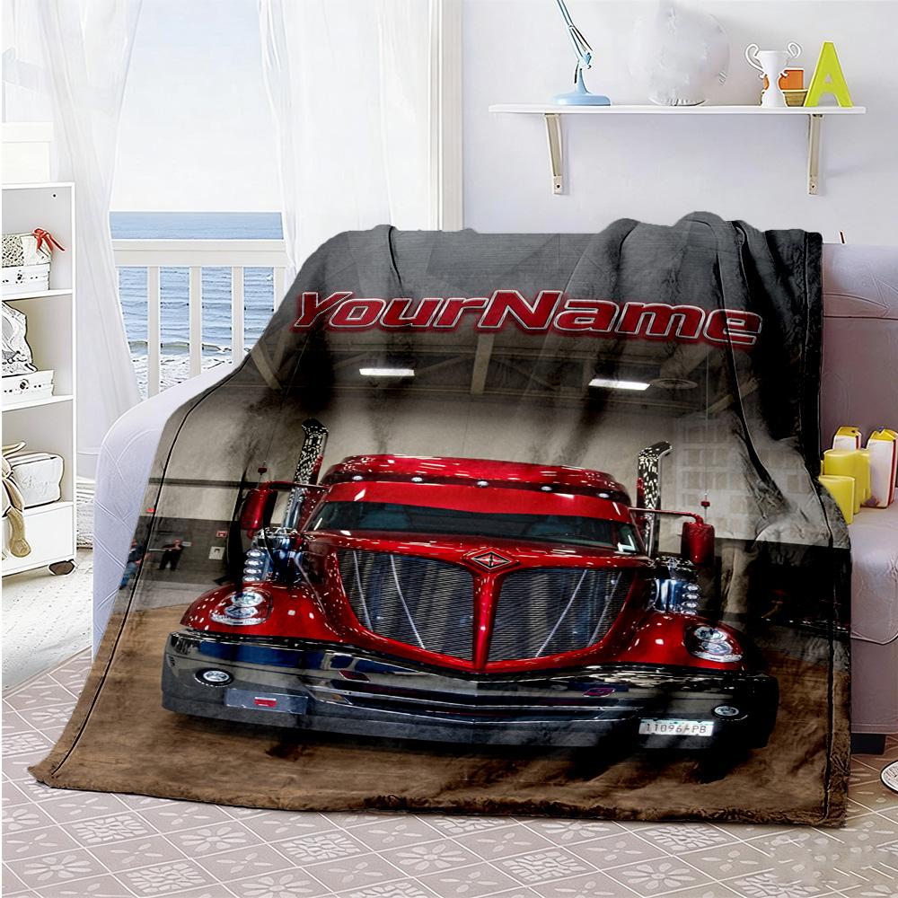 Kw Heavy Trucks Customize Text Blanket Lightweight Customizable Blanket Warmthful Decor for Bedding Sofa Chair Picnics All-Season Use