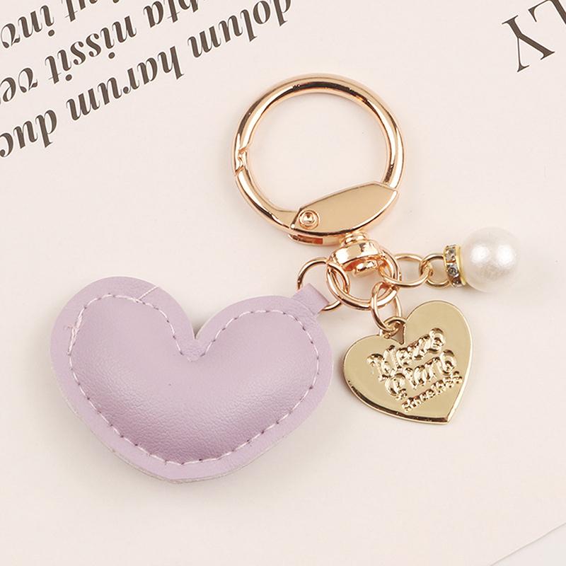 Cute Heart Keychain Phone Bag Backpack Charm Accessory Car KeyChain Creative Schoolbag Pendant