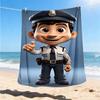 1pc Policeman Print Outdoor Flannel Blanket , Machine Washable Perfect Gift for Birthday , Holiday Travel Accessory , Durable Material