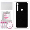 apgo Protective Skin Sticker for the Back Compatible with Motorola One Vision Plus, Wrap Film, Foil, Vinyl - Pattern Matte Black