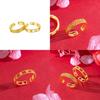 Chic And Unique Adjustable Open Ring With Interlocking Design In Brass Gold Plating For Women