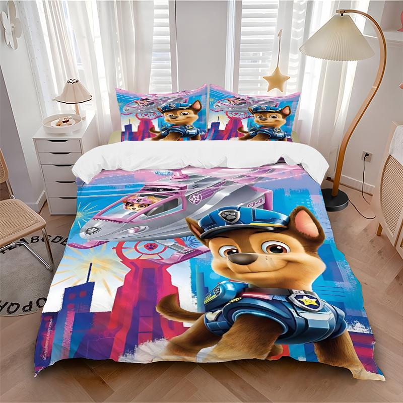 3Pcs Paw Patrol City Adventure Bedding Set Quilt Cover Pillowcase Home Christmas Halloween Gift 1 Duvet Cover 2 Pillowcase S1423