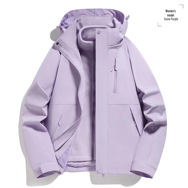 Унисекс лыжный костюм 3-в-1 6XL: Утолщенный, Съемный для Осени/Зимы