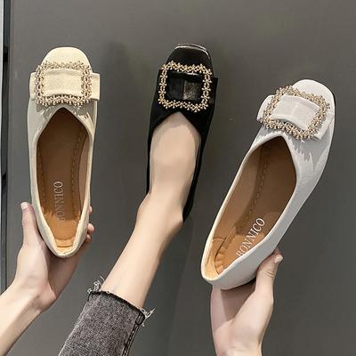 Модные балетки для женщин весна осень новая мода стразы мелкий вырез лодочки удобные остроносые роскошные туфли большой размер 43