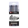 Brush Pen - SAKURA - Koi Coloring Brush - Case of 6 - Gray Colors - Flexible Nylon