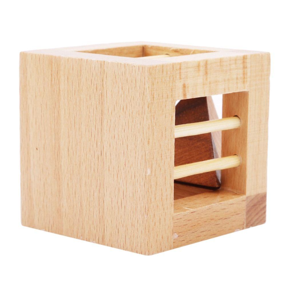 Triangle Wooden Brain Teaser Puzzle Cage Unlock Cage Apart Triangle Luban Lock Adult Kids Toys
