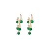 European and American popular niche design emerald opal ear buckle temperament earrings fringed long earrings