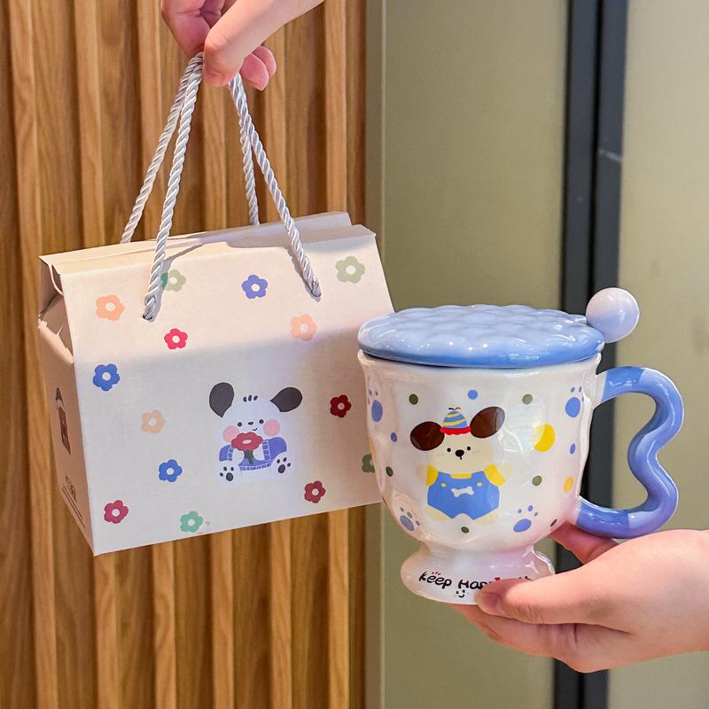 Graduation Season Souvenirs for Classmates and Teachers, Cute Rabbit Ceramic Mug, Birthday Gift Box for Boys and Girls