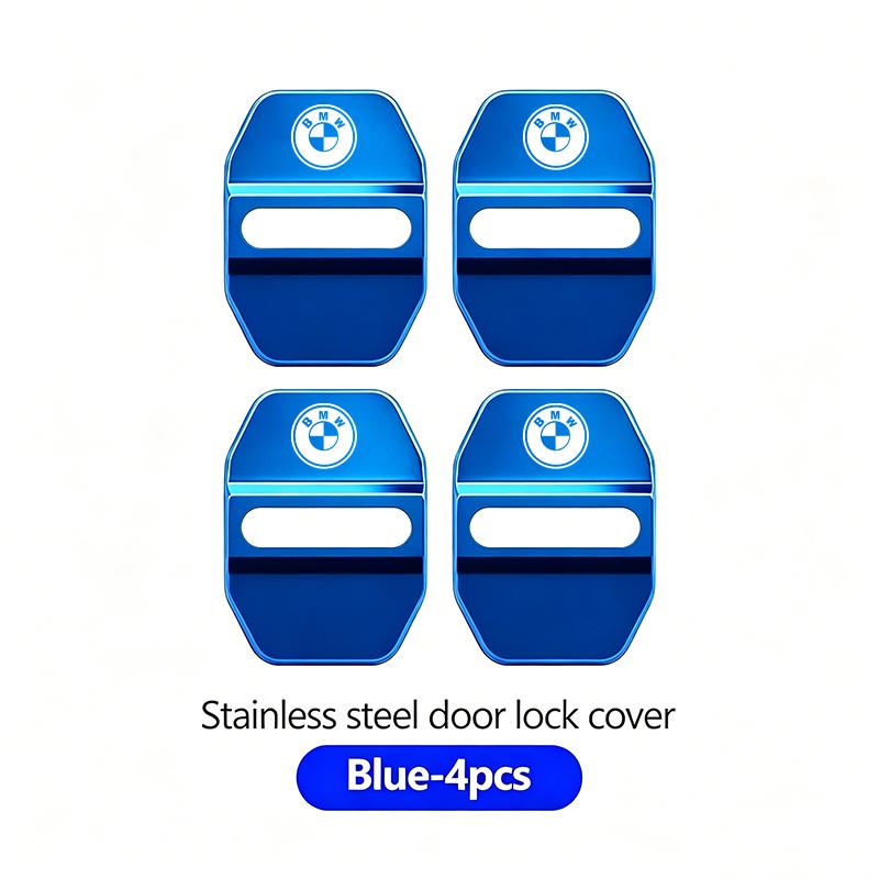 FA54Pcs Zinc Alloy Car Door Lock Buckle Protection Cover Anti-Collision Shock Absorbing Cushion Stickers For BMW G80 G06 G07 G42 G