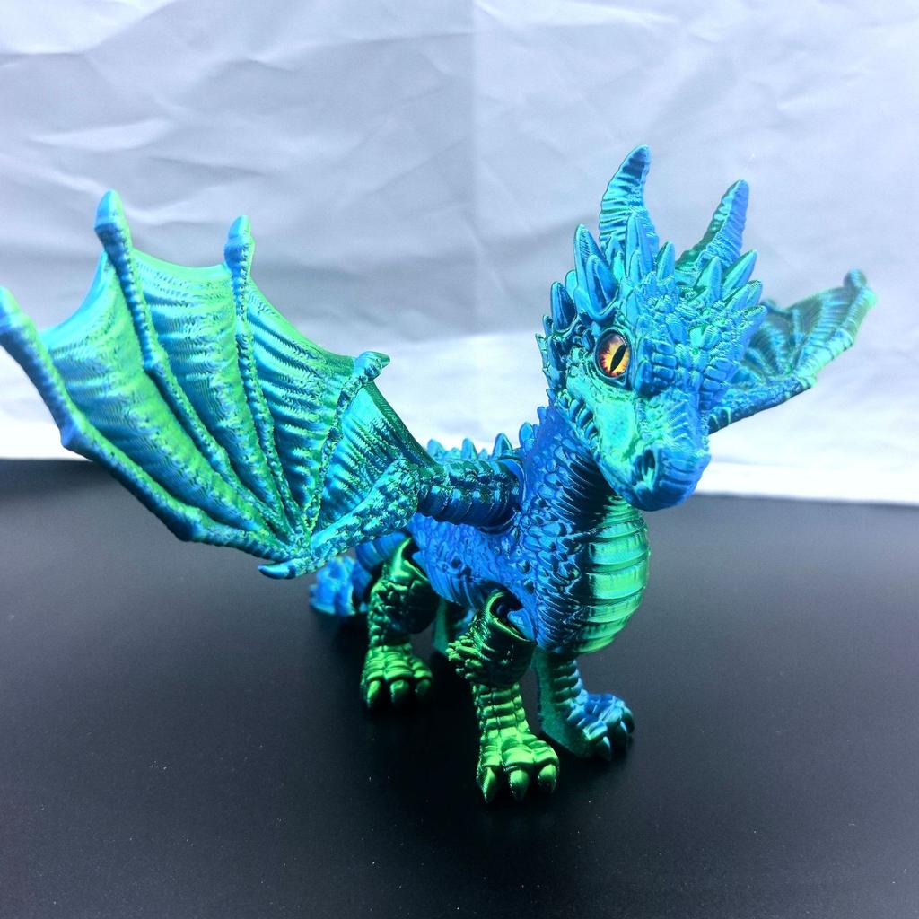 3D Печатная модель летающего дракона Игрушка Арт-объект Сочлененная Подвижная Симуляция глаза Дракона Игрушка Украшение 3D Печать Животные Модели Статуя Подарок