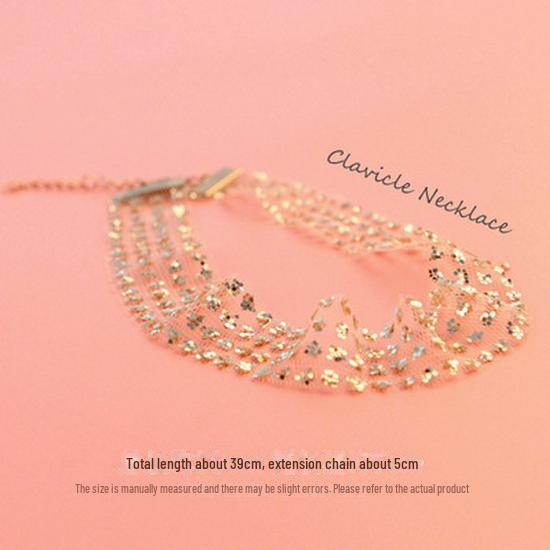 Чёрное кружевное колье «Фея»: Ожерелье в японском и корейском стиле