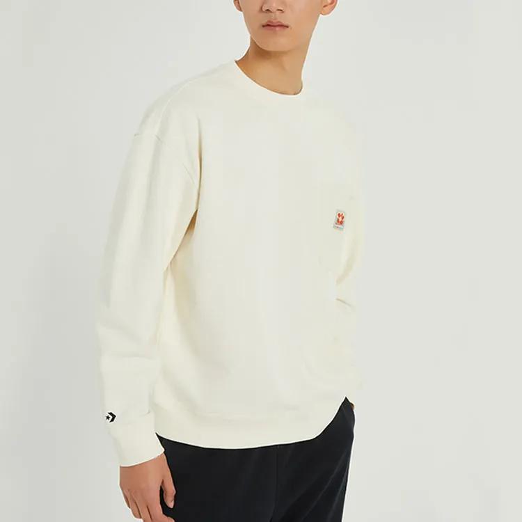 Converse Sweatshirts Men's White Crew Neck Moderate Regular (Unisex) Sweatshirts 10024165 A01