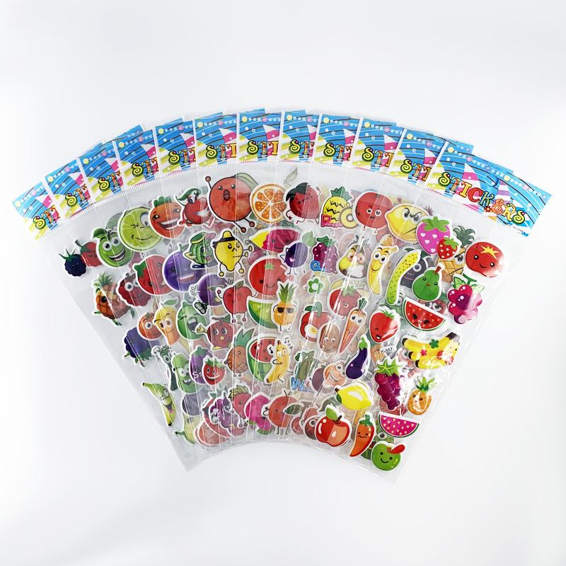 12 Sheetsset Marine Fish Pattern Kids 3D Cartoon Stickers Bubble Pvc Scrapbooking Sticker For Children Boys Girls Cute Gift