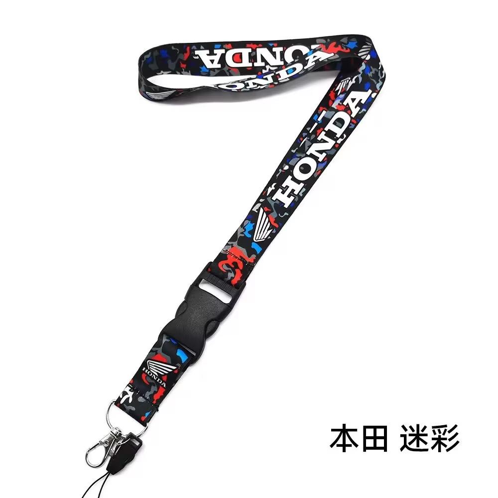 DGT2 Motorcycle Lanyard For Honda CB400 CB650 FCBF CBR25ORR CRF SH3O0 NC75O Nylon Neck halter Work Card Hanging Rope Key Keychain