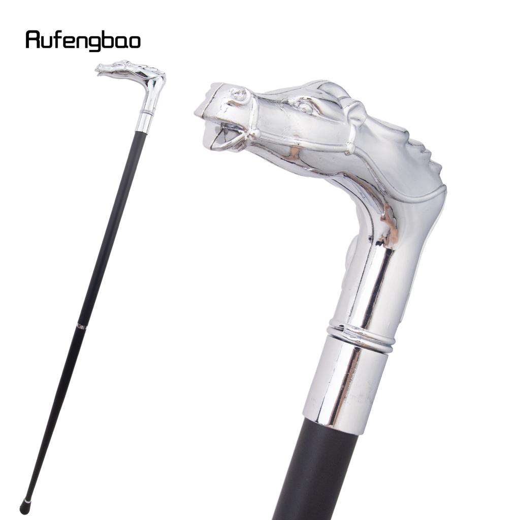 White Horse Head Animal Fashion Walking Stick Decorative Cospaly Vintage Party Fashionable Walking Cane Crosier 93cm