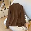 Осень Зима Водолазка Однотонный Свитер Женский Повседневный Модный Универсальный Базовый Вязаный Пуловер Топ