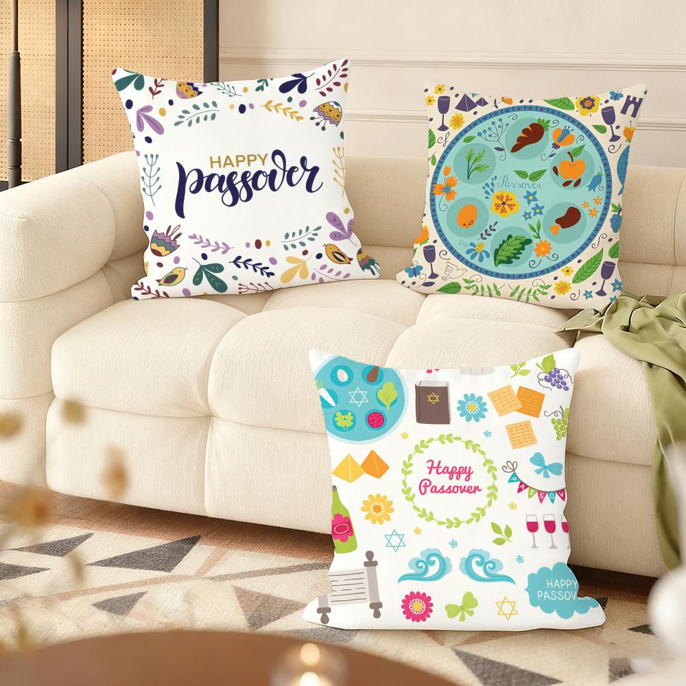 Passover Cushion Cover Soft Short Plush Pillow Cover Smooth Cozy Texture Aesthetic Cushion Case Home Decor