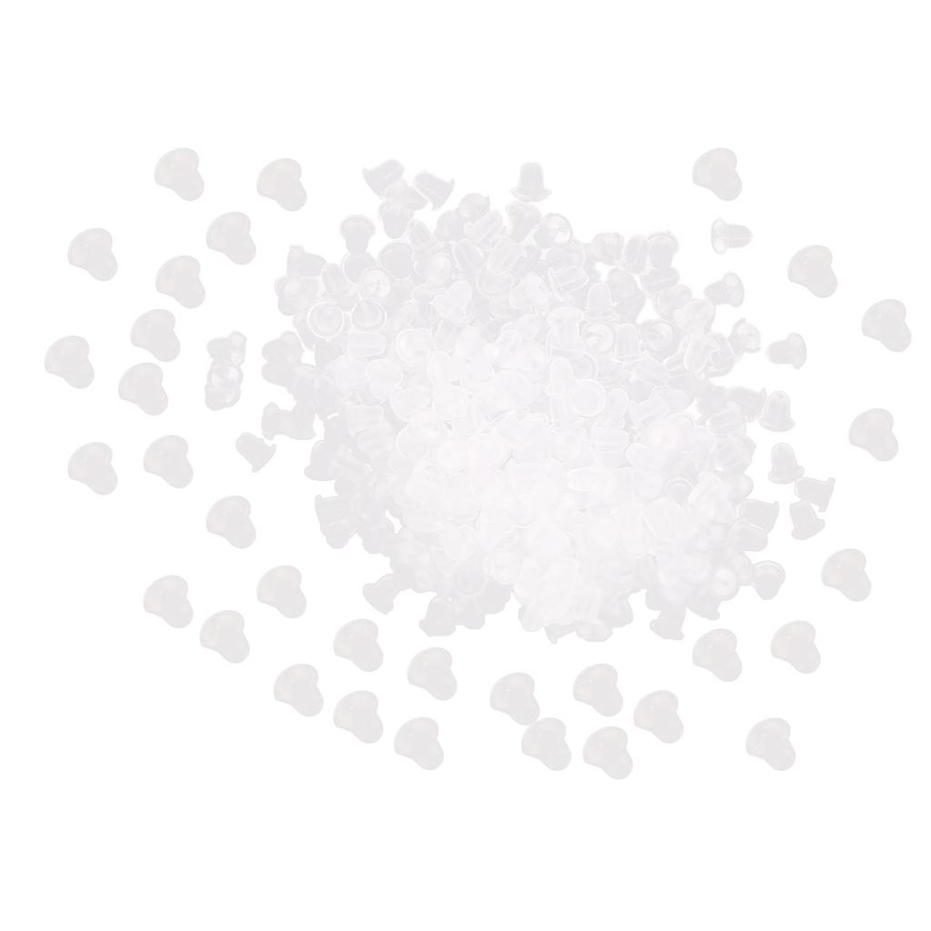 500pcs Transparent Silicone Earrings Back Earrings Backing Earplug Replacement Accessory