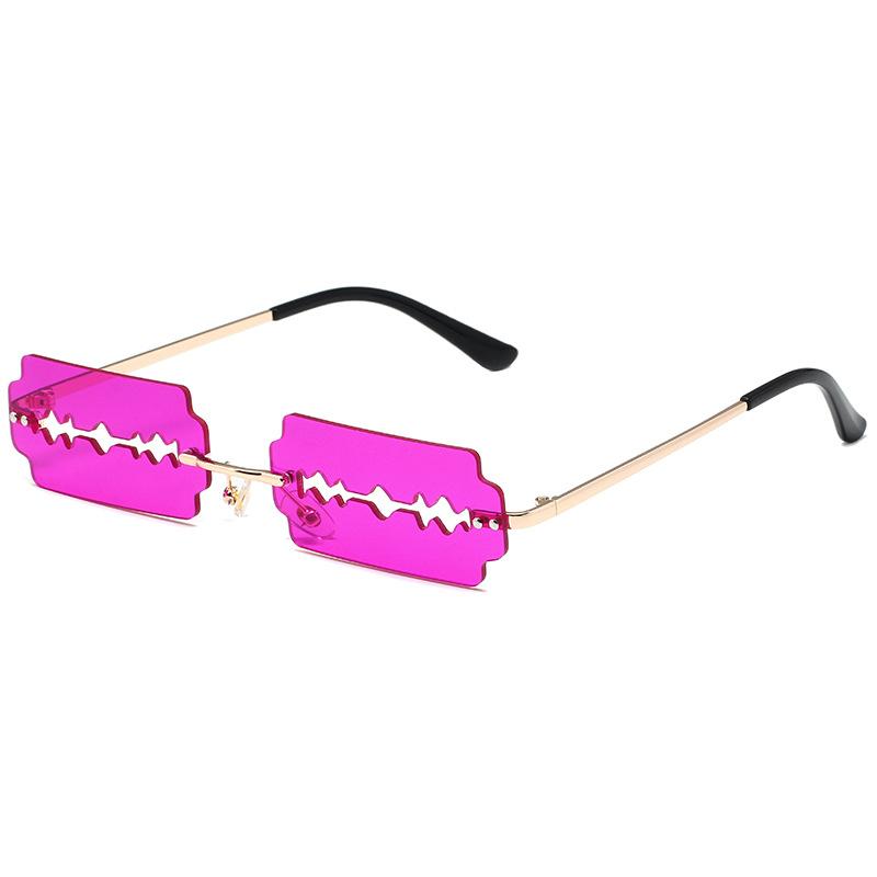Unique Razor Blade Sunglasses Women Fashion Rimless Y2k Glasses Streetwear UV400 Xmas Gift