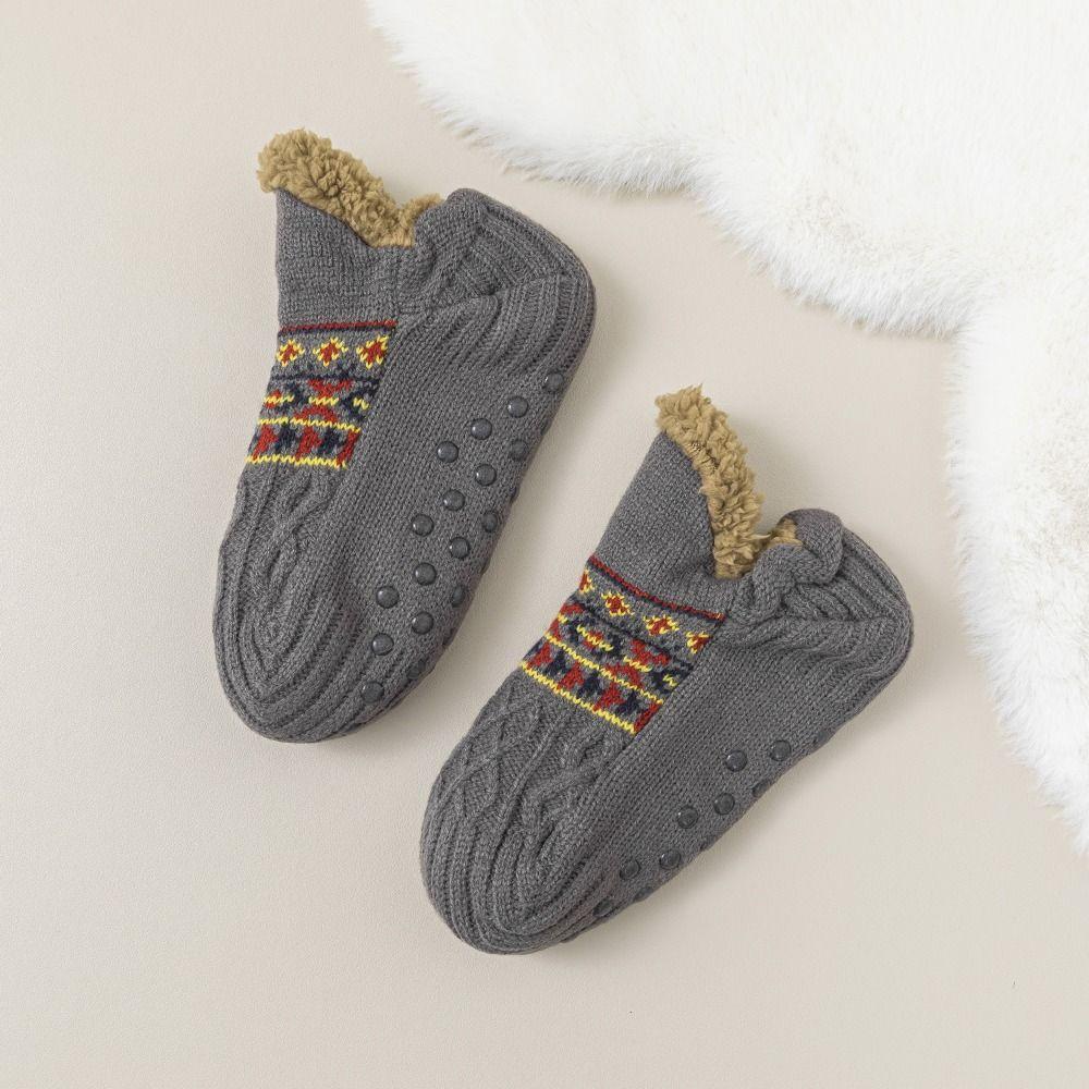 Stripe Winter Floor Shoes Plush Coral Fleece Socks Soft Unisex Sleeping Socks Winter