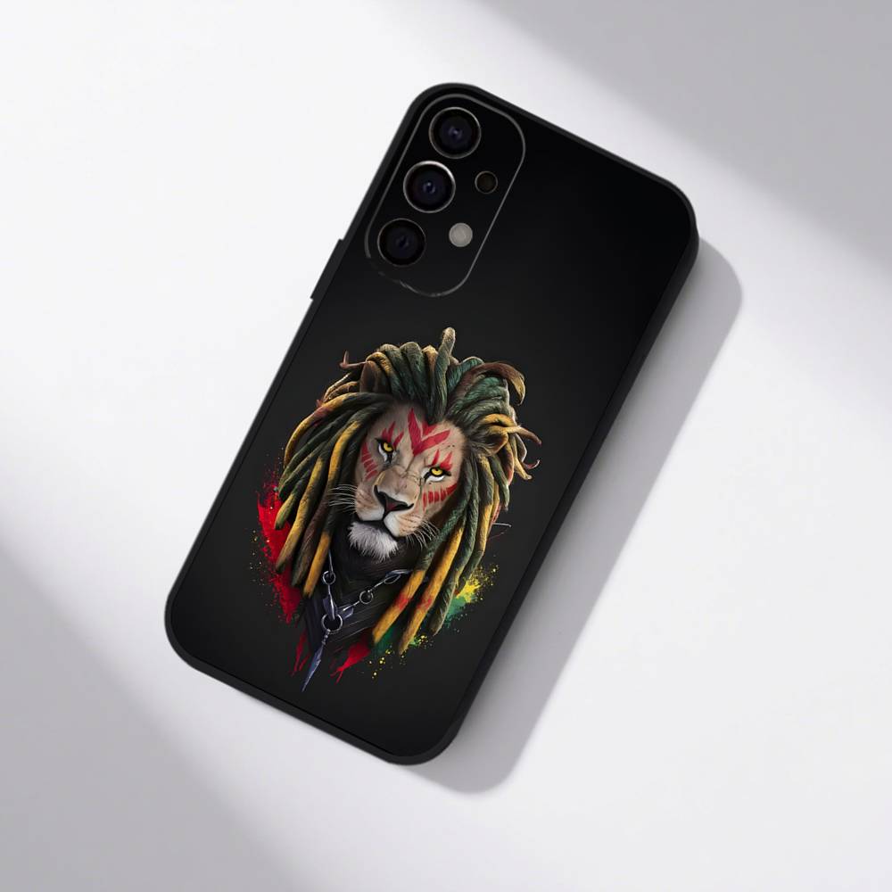Чехол для телефона Samsung Bob Marley Rasta Lion S25, S24, S21, S22, S23, S30, Ultra, S20, Plus, Fe, Lite, 5G Черный