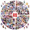 200 Anime Mix and Match Stickers, Suitcase Helmet Car Stickers, Cartoon Graffiti Stickers