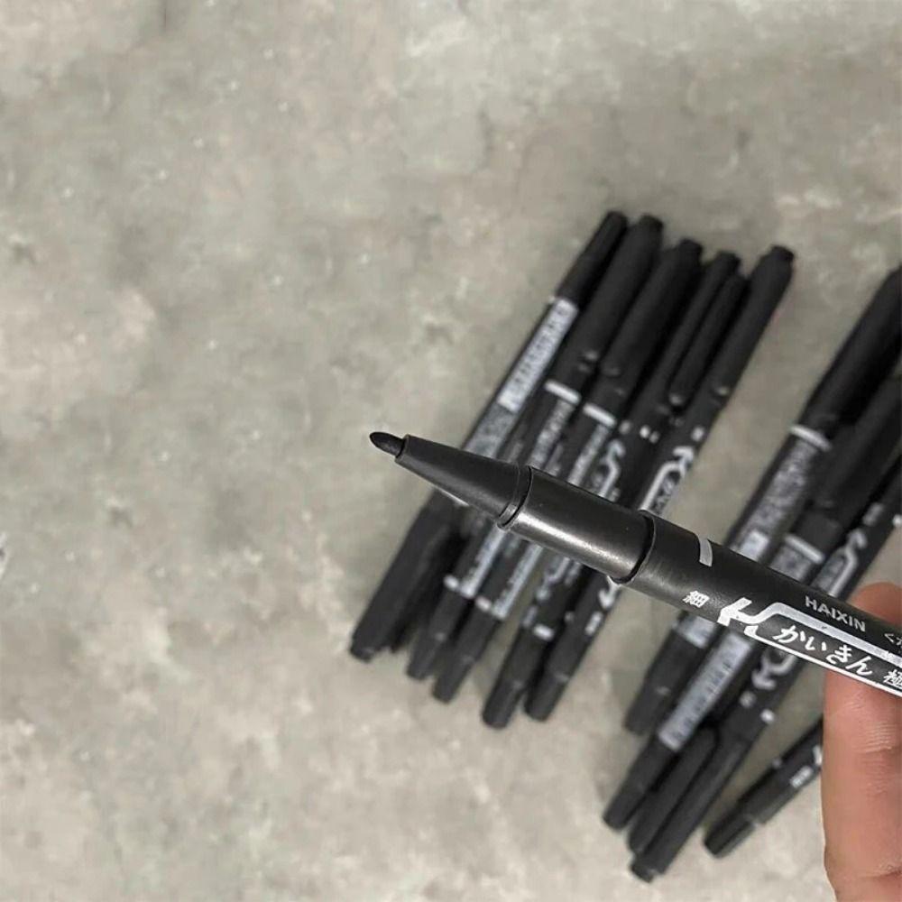 2Pcs/set Thin Pen Tip Tattoo Skin Marker Pen Black/Red/Blue Ink Dual-Tip Tattoo Makeup Pen Writing