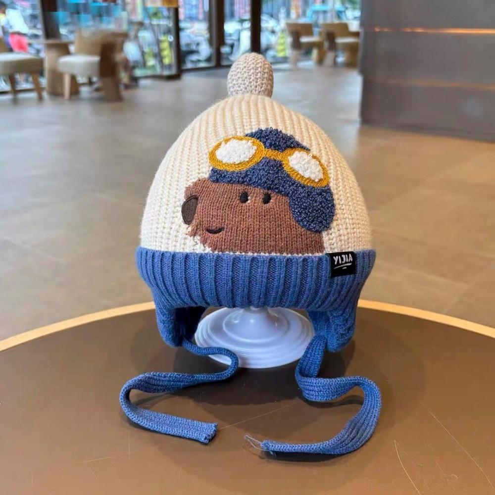 Cold Proof Children Hat Cute Cartoon Warm Knitted Hat New Ear Protection Hat Children