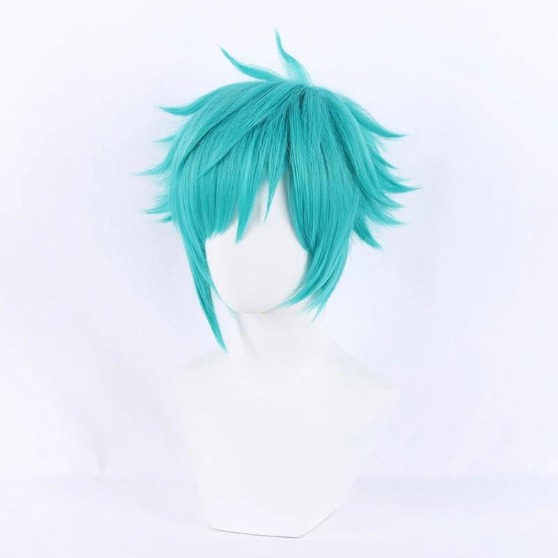 Парик для косплея Heartsteel Aphelios LOL Cosplay, короткие, синие, зеленые, термостойкие, синтетические волосы, игровые парики для аниме + шапочка для парика