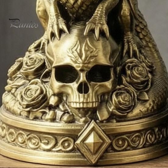 Жуткий Офисный Настольный Орнамент 3D Печатный Скелет Геккона Роза, Готическая Смоляная Альтернативная Статуэтка для Эстетики Комнаты, Настольная Скульптура Животного