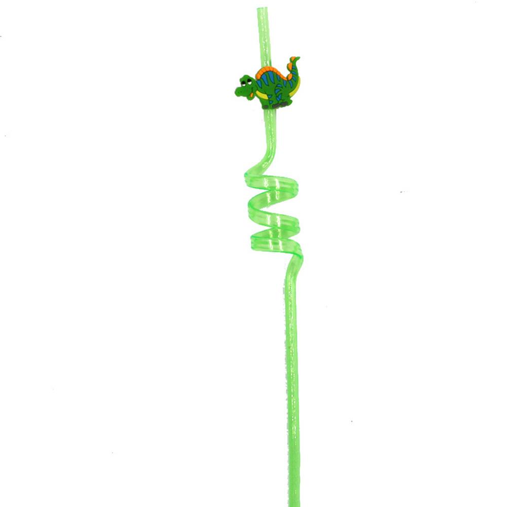 Drinking Decor Party Supplies Cartoon Pattern Dinosaur Reusable Straws Straws-Plastic Dino Theme