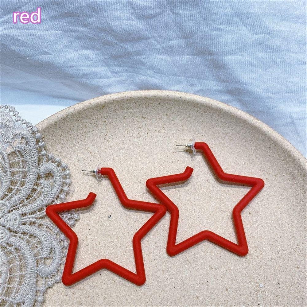 Винтажная Мода Индивидуальность Геометрические Серьги Красочная Звезда Яркая Флуоресценция Серьги-Кольца