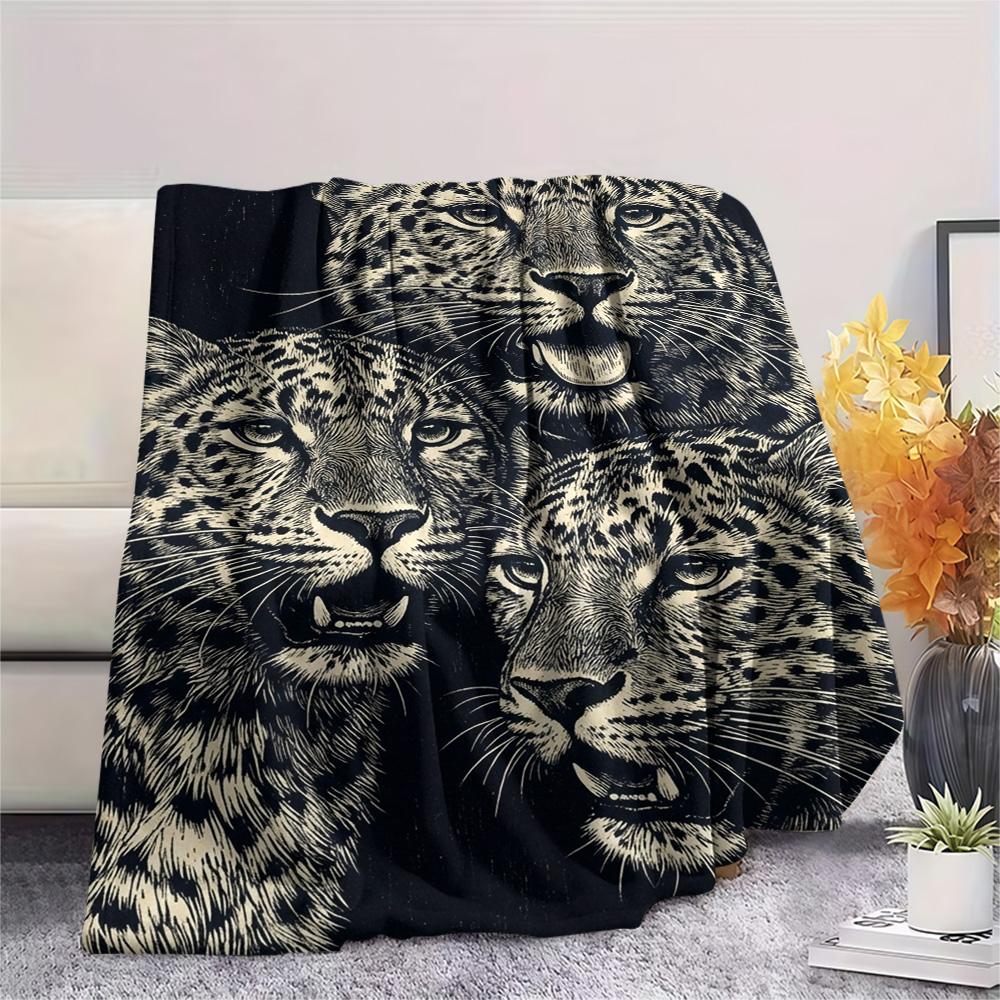 1PC Small animals gather Print FlAannel Blanket, High quality Comfortable for All Seasons, Home Decor, Warmth and Comfort