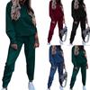 Women's Tracksuit Set Solid Color Pullover Sweatshirt Baggy Jogger Pants Loungewear Set Joggings Suit Sport Yoga Gym Workout Outfit