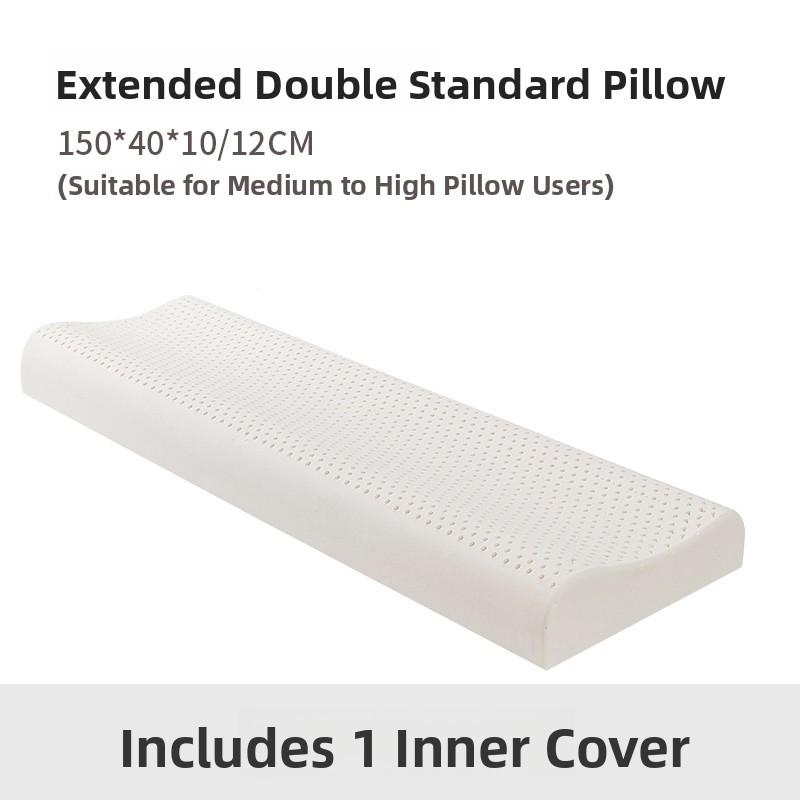 Natural Latex Long Pillow Double Size Extended Children Couples Massage Neck Support Bedding Accessories Soft Hard Adjustable